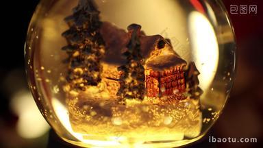 圣诞节静物装饰水晶球实拍4k